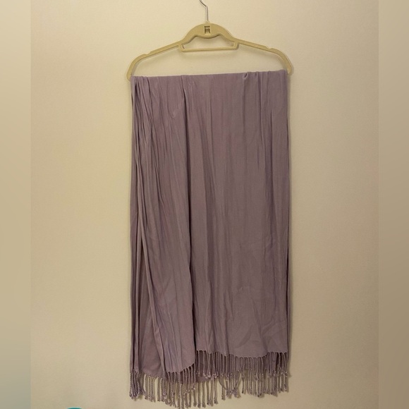 Accessories - Shawl Wrap Scarf with Fringe in Purple/Lilac/Violet Color